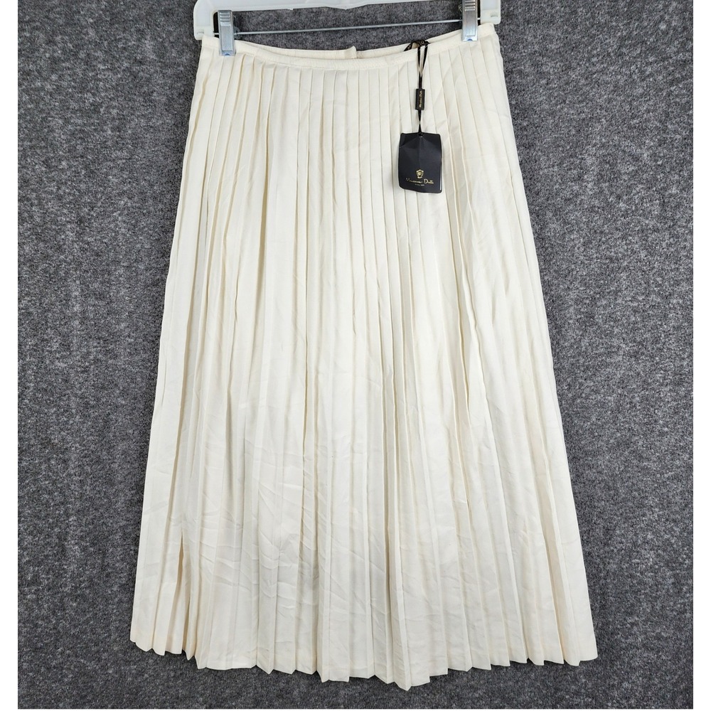 Massimo Dutti Pleated Skirt Women Size 8 Cream Accordion Midi NWT Marks - Picture 1 of 13